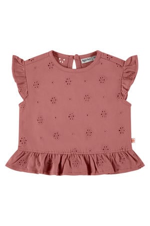 T-shirt oudroze broderie