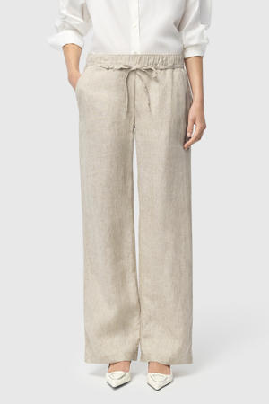 straight regular waist broek beige