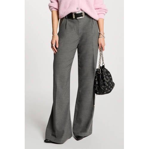 Morgan Wide leg regular waist pantalon grijs afbeelding
