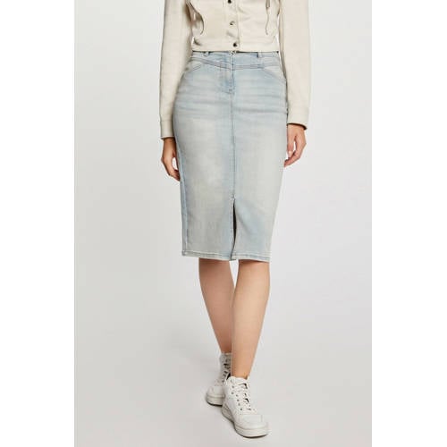 Morgan kokerrok light blue denim afbeelding