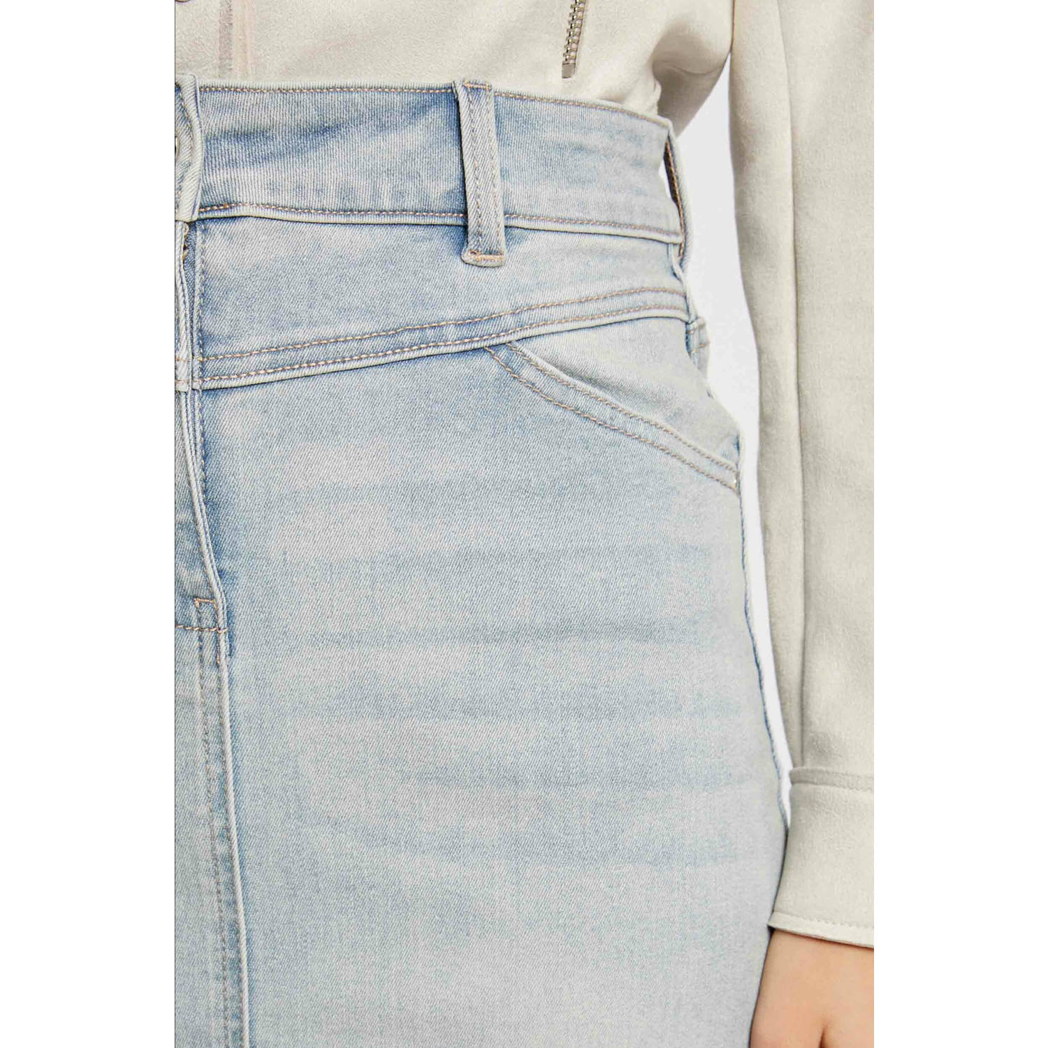 Morgan kokerrok light blue denim