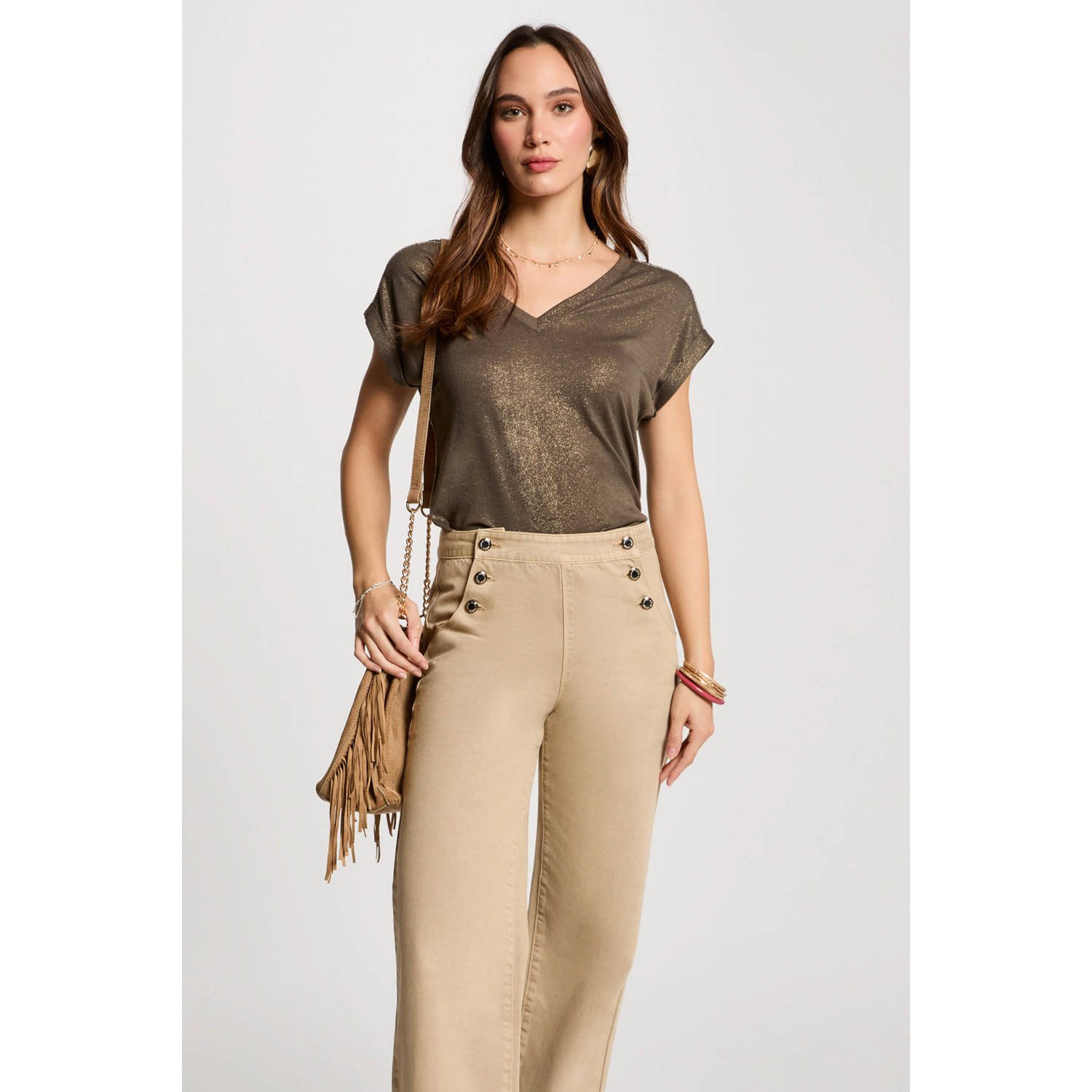 Morgan top kaki