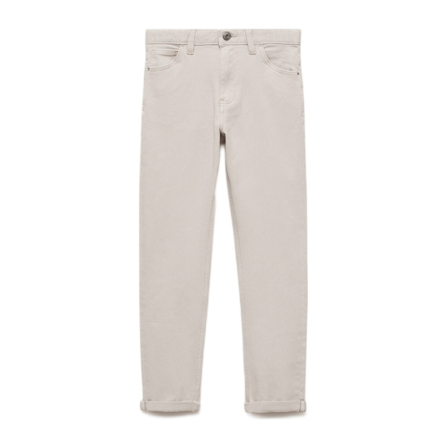 Mango Kids straight casual broek grijs