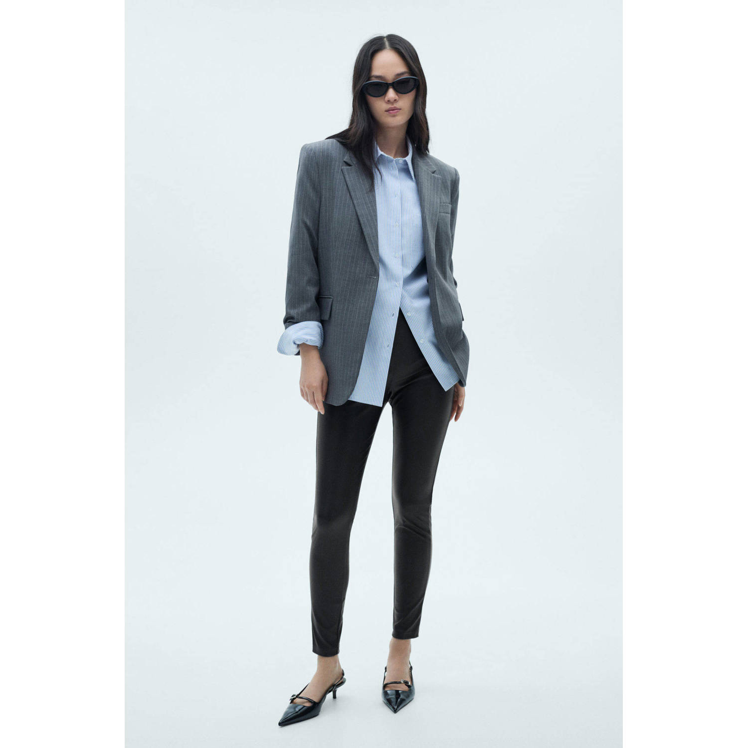 Mango slim high waist legging zwart