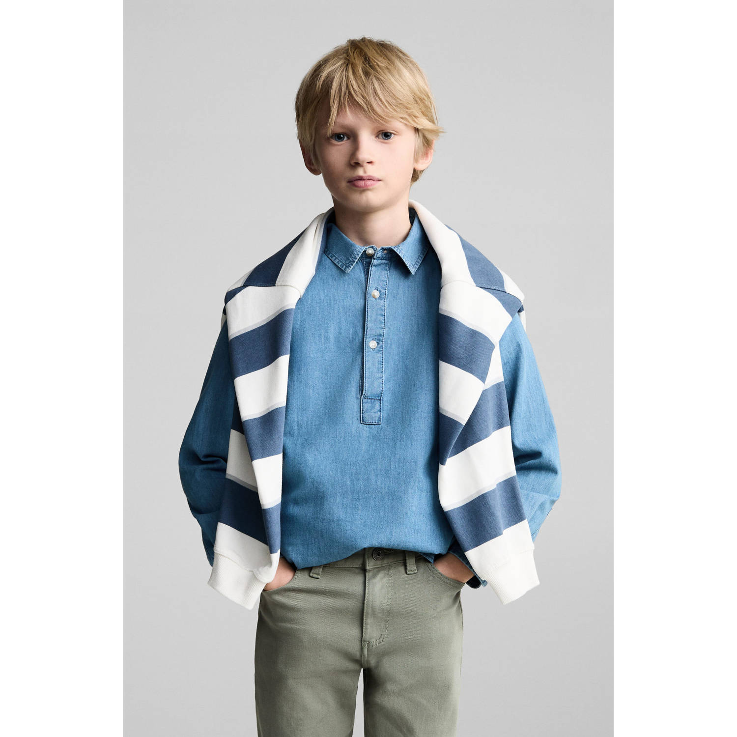 Mango Kids straight casual broek kaki
