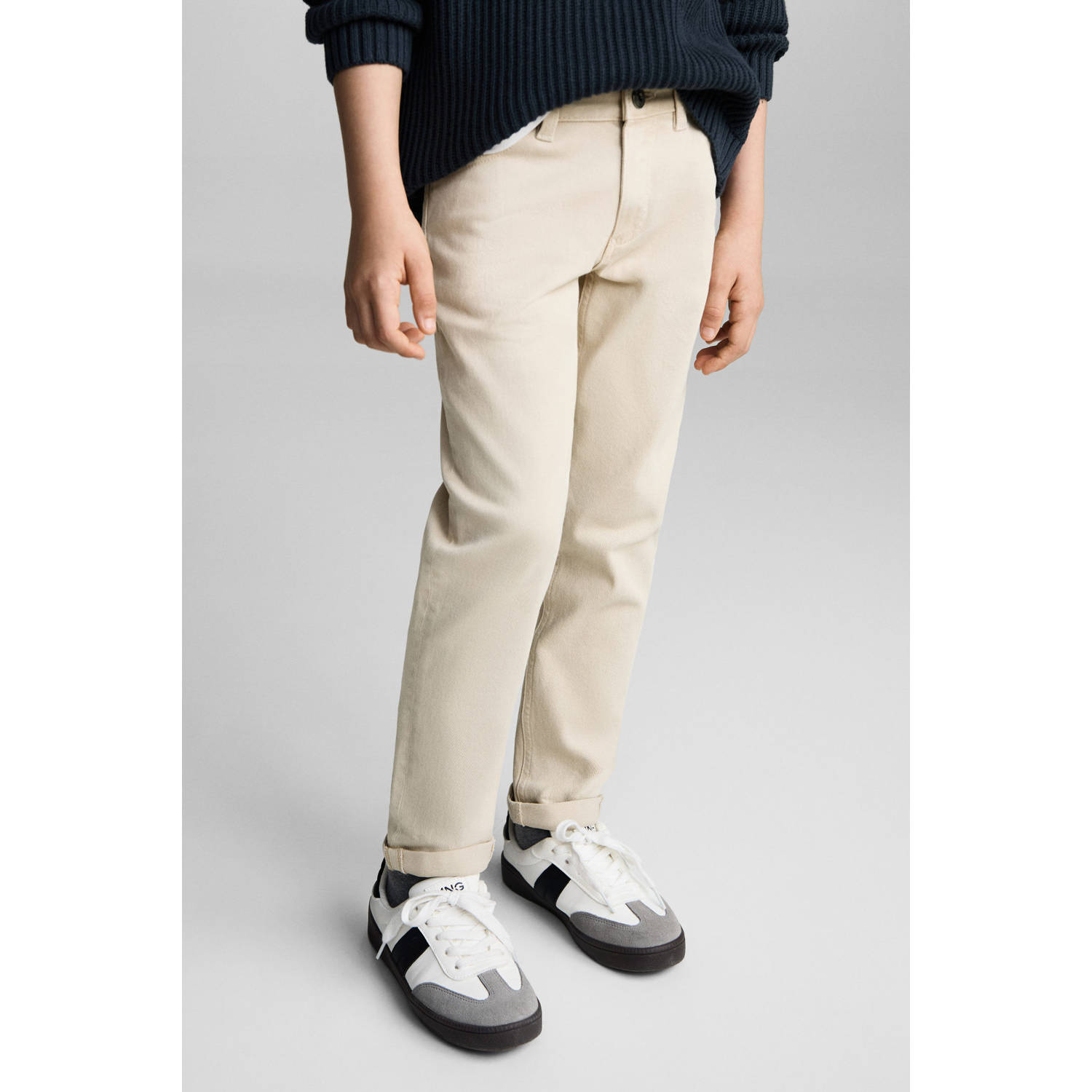 Mango Kids straight casual broek beige