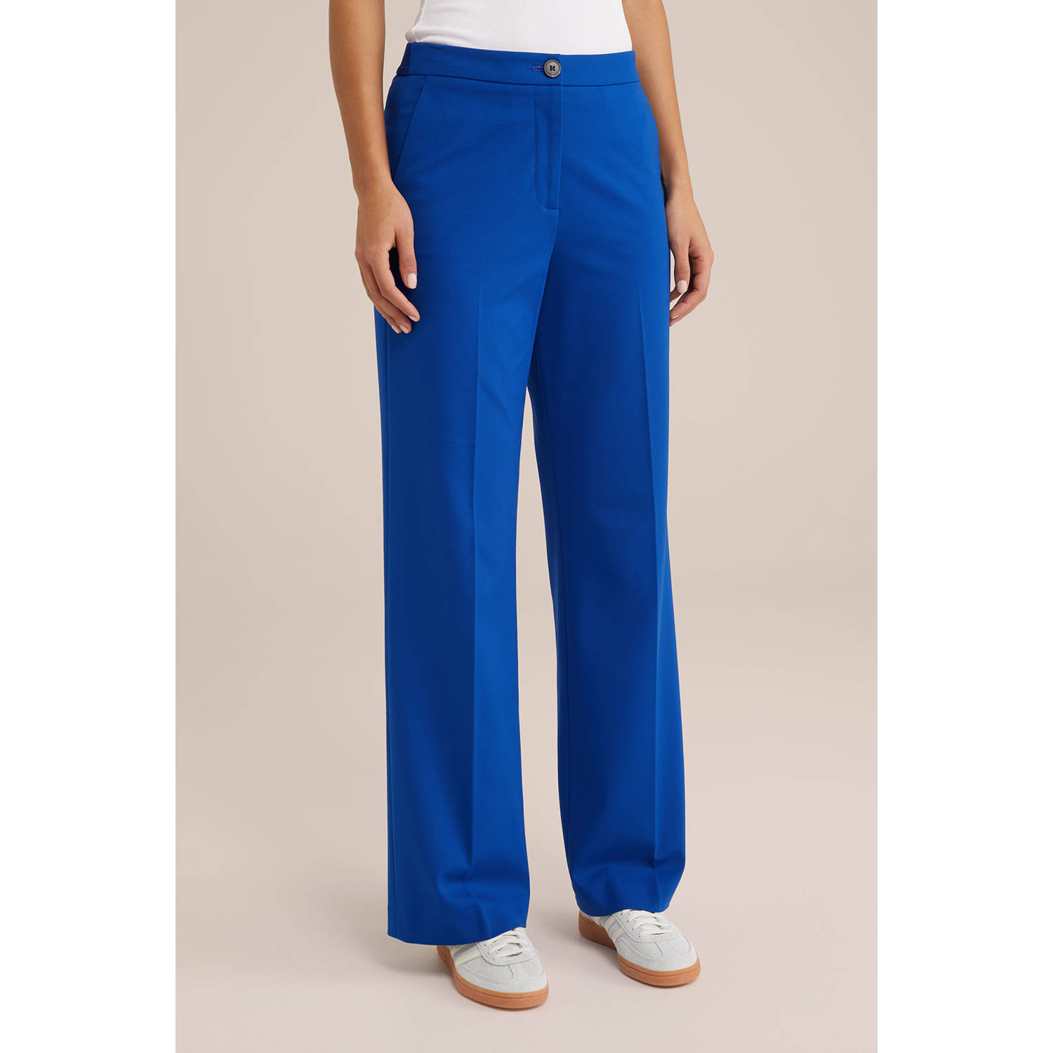 WE Fashion high waist pantalon blauw