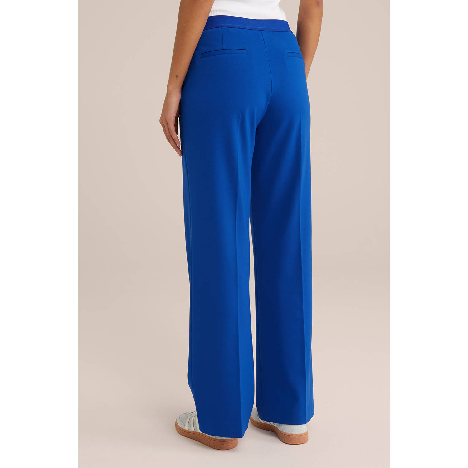 WE Fashion high waist pantalon blauw