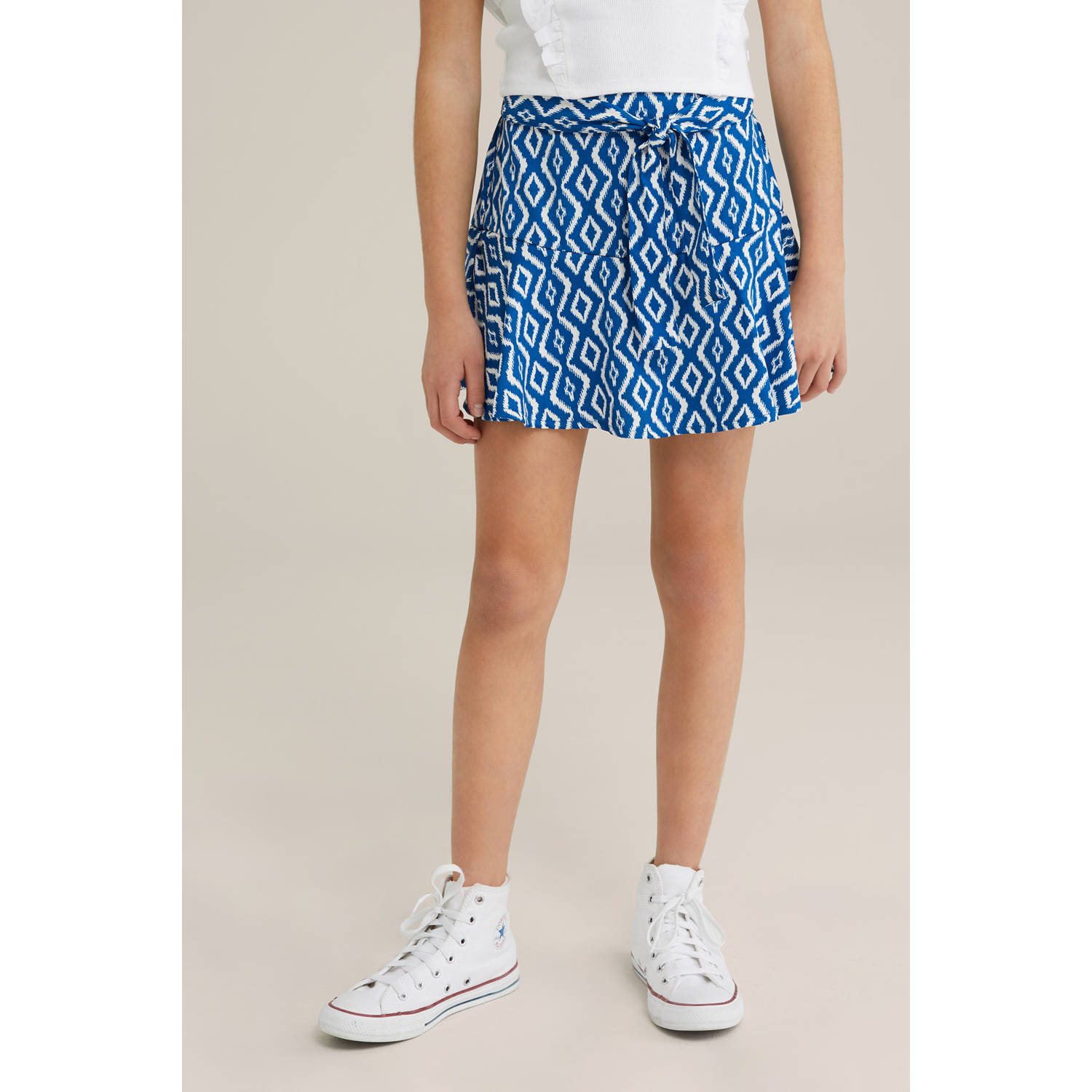 WE Fashion skort blauw wit