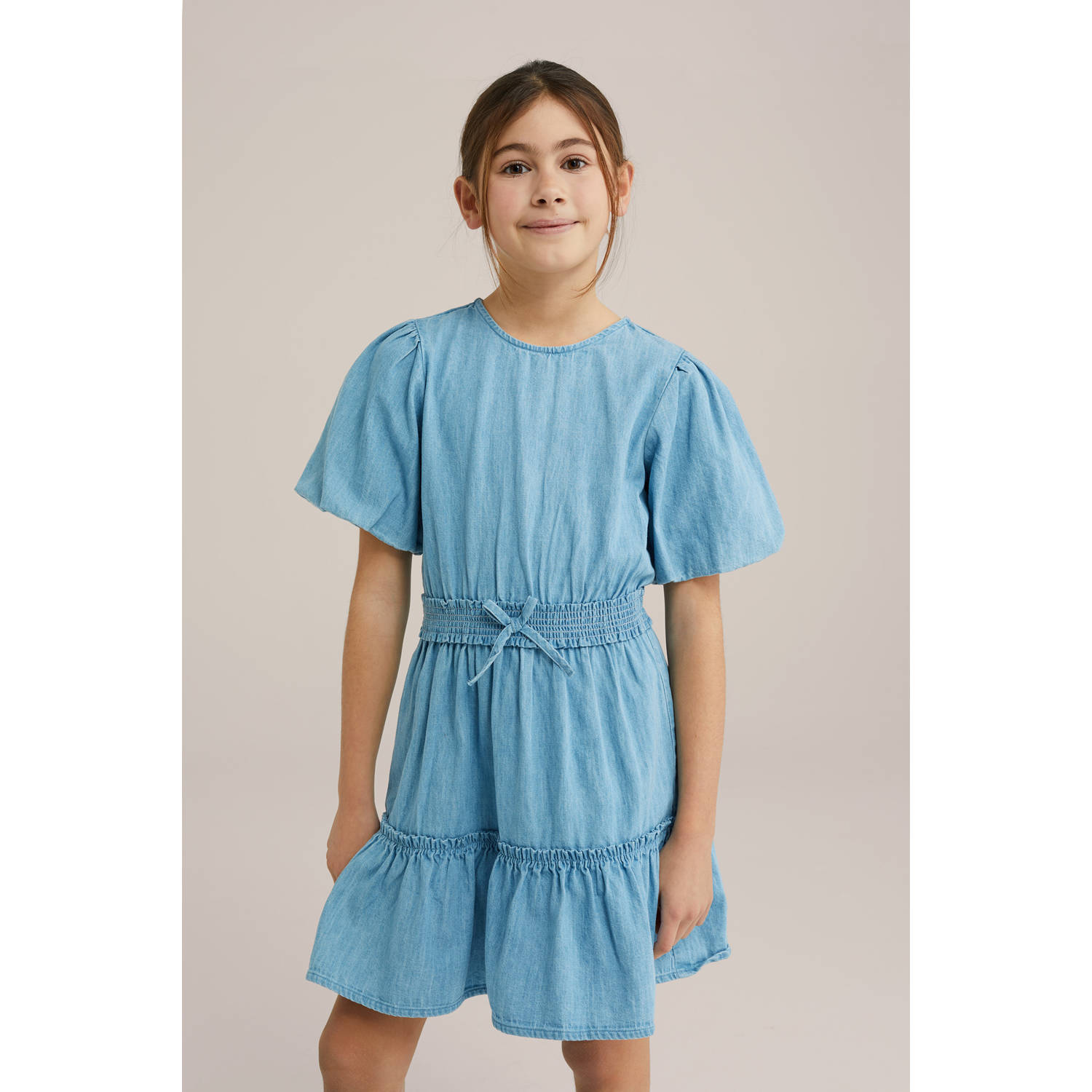 WE Fashion Blue Ridge korte jurk medium blue denim