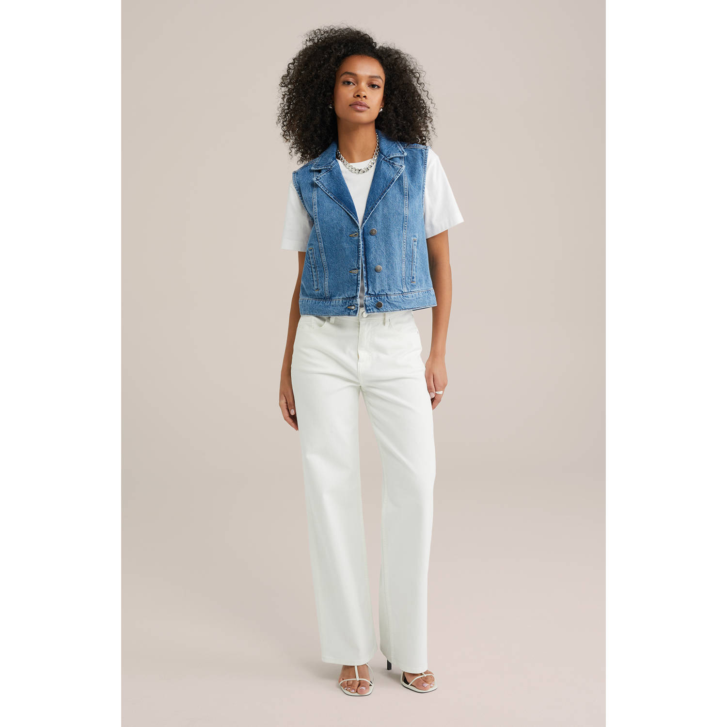 WE Fashion Blue Ridge gilet medium blue denim