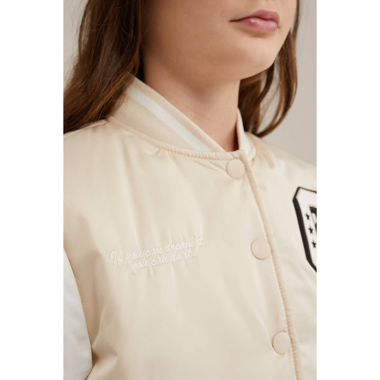 WE Fashion bomberjack zomer beige