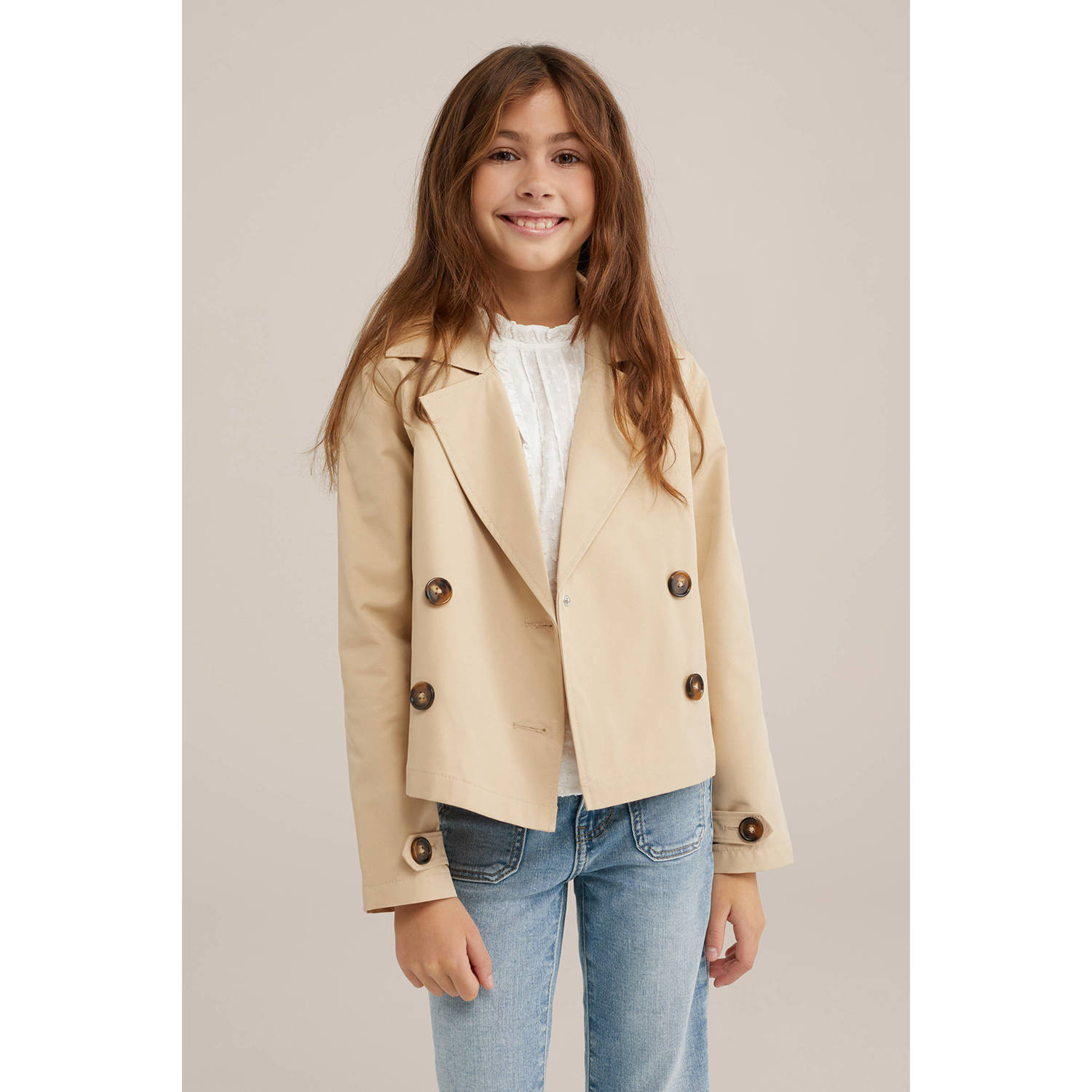 WE Fashion trenchcoat zomer; beige