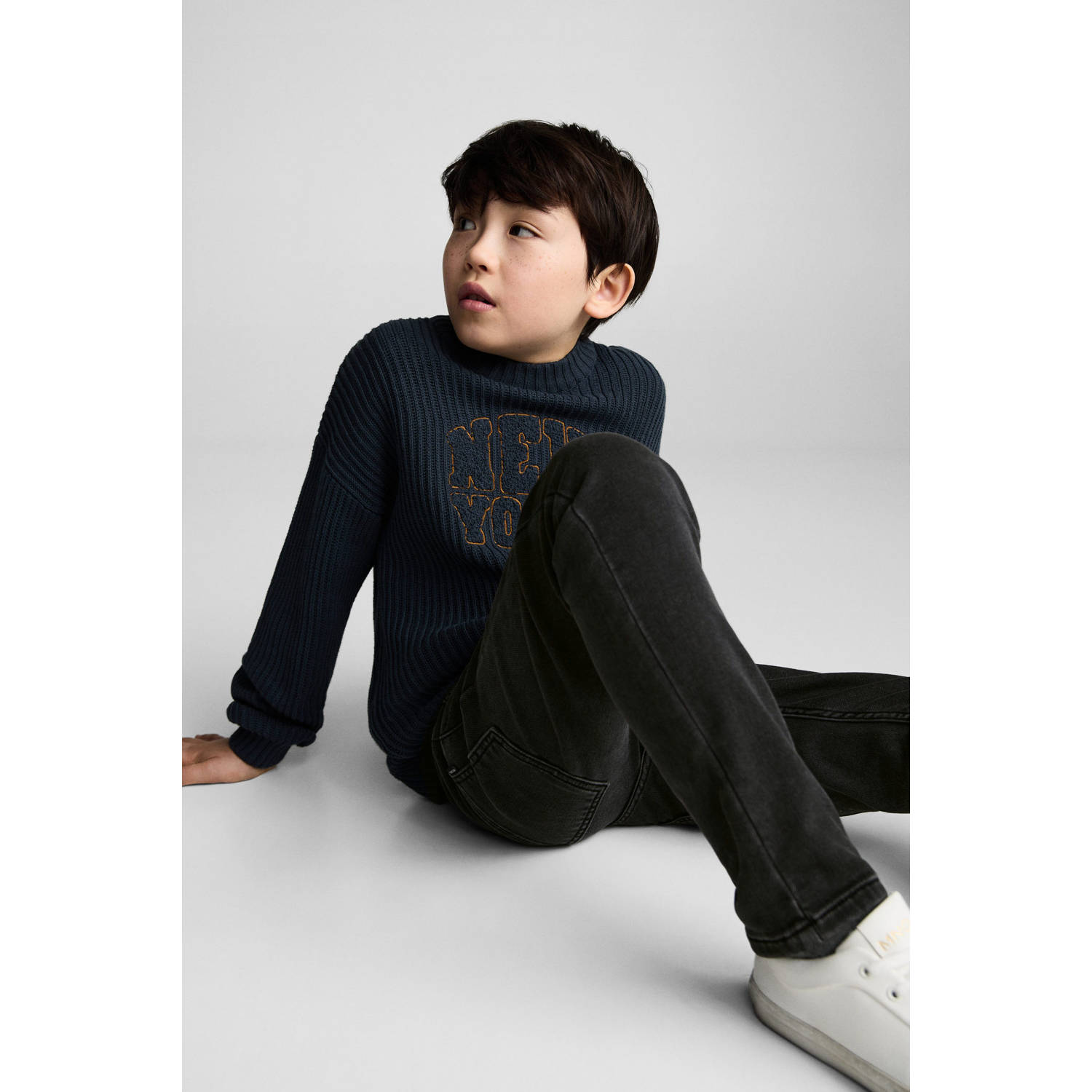 Mango Kids regular fit jeans antraciet