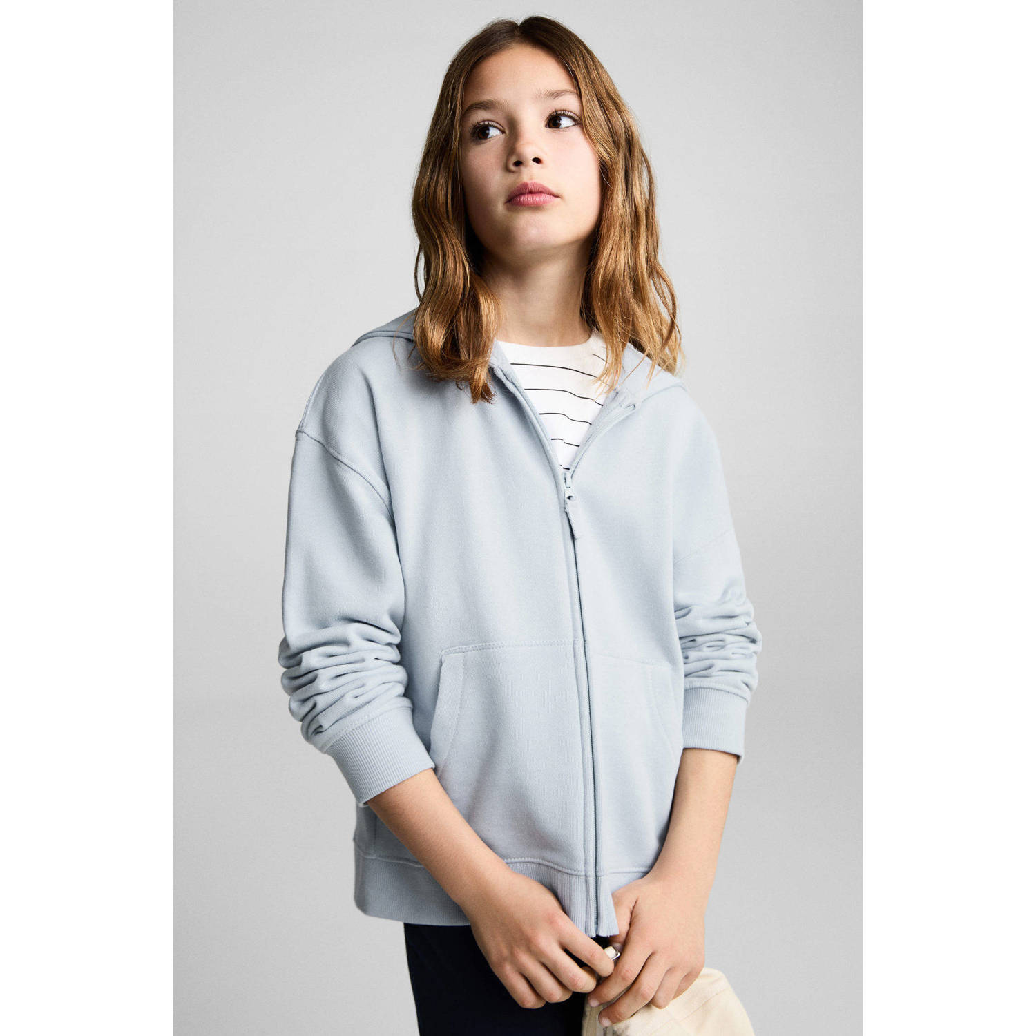 Mango Kids sweatvest lichtblauw