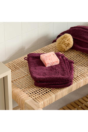 washand aubergine (set van 4) (15x20 cm)