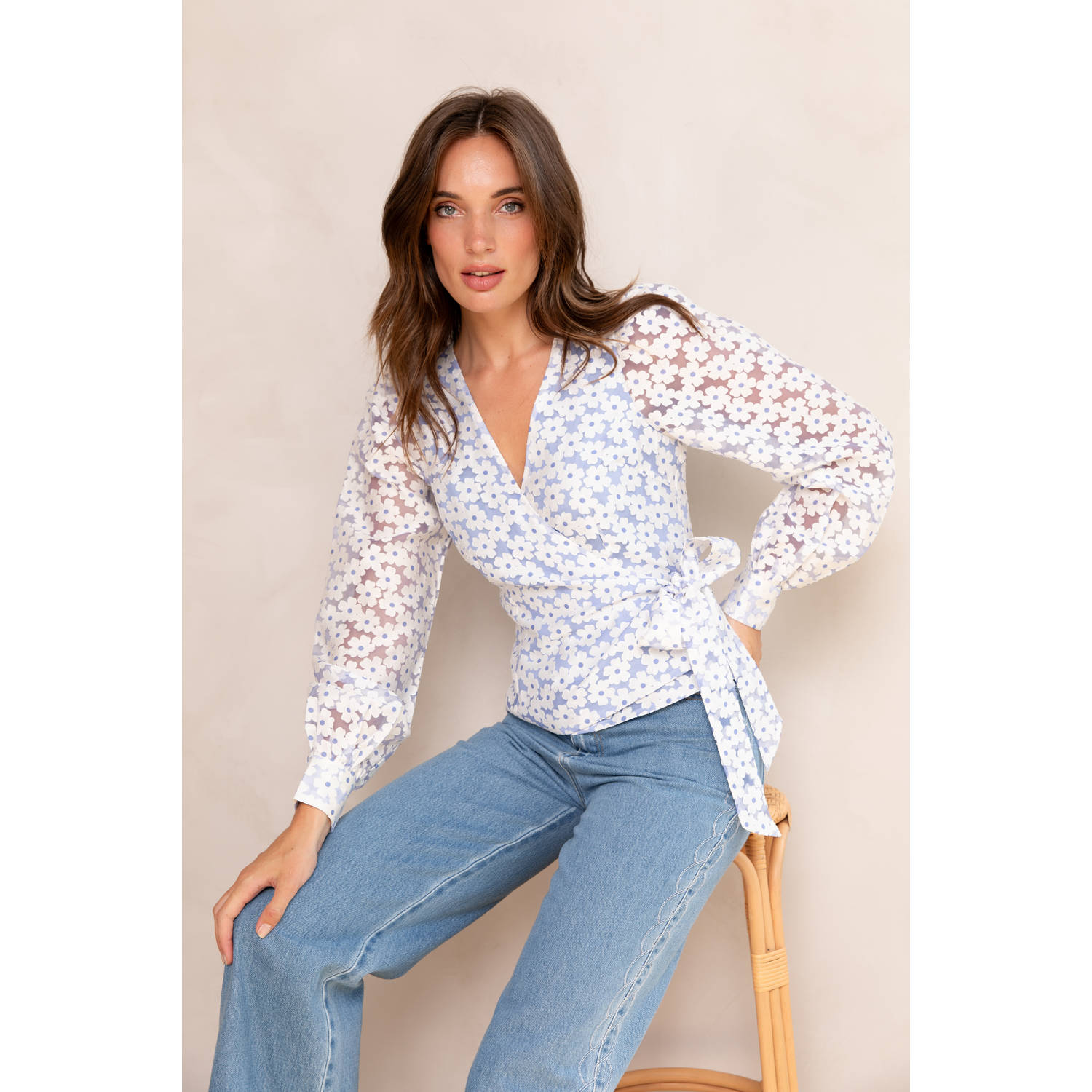 Freebird top lichtblauw