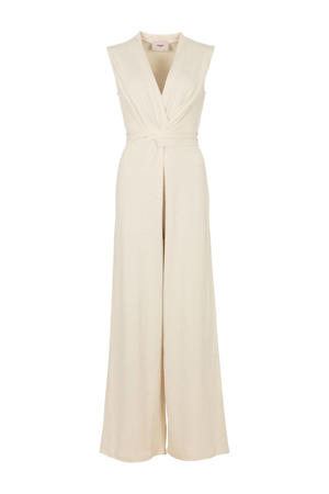 aansluitend jumpsuit crème