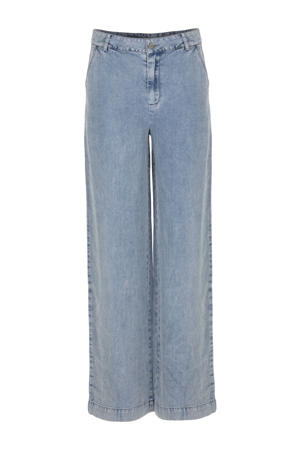 wide leg jeans light blue denim
