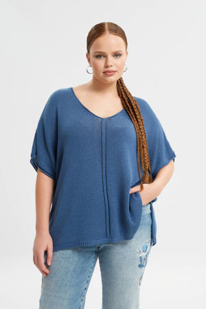 top blauw gebreid