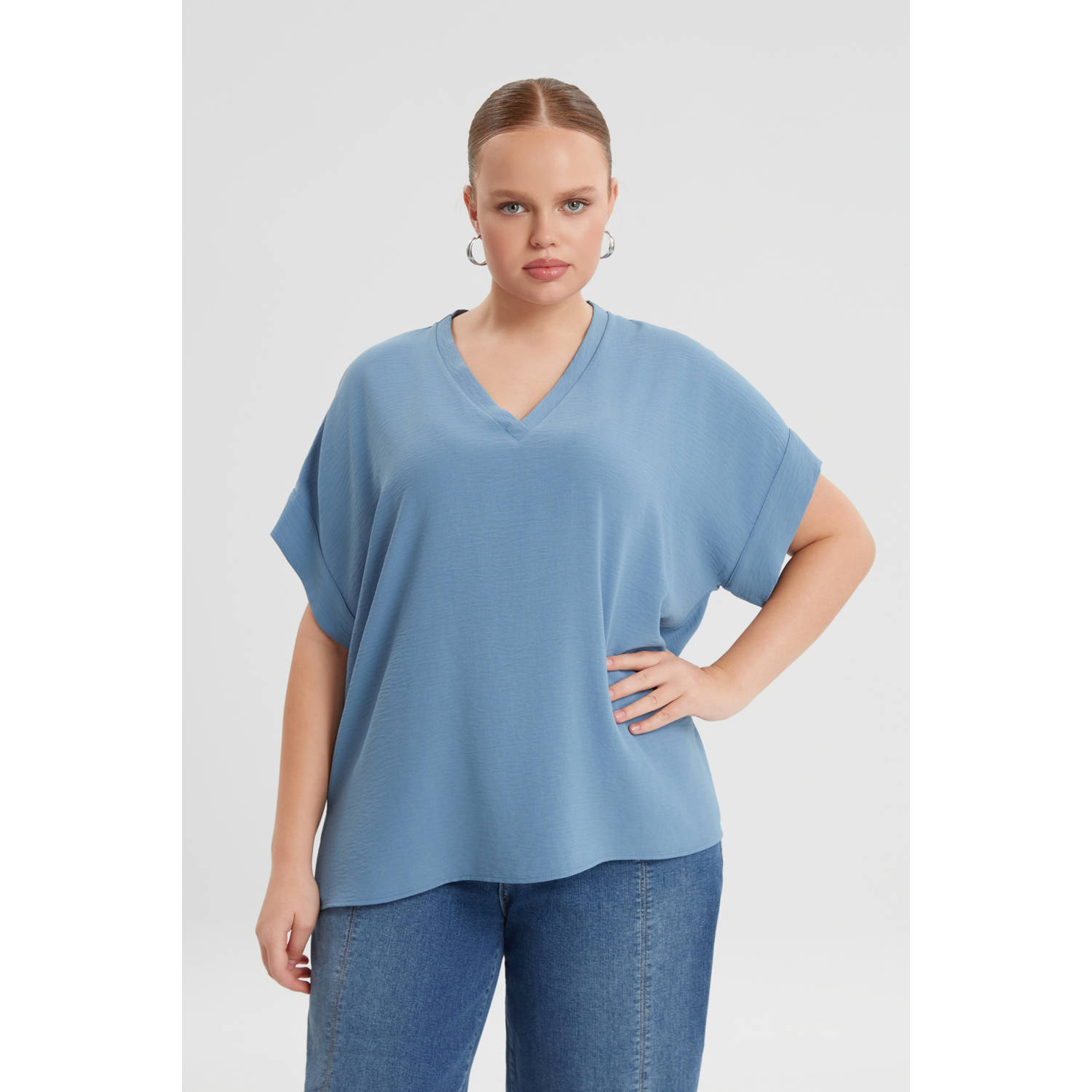 Mat Fashion top lichtblauw