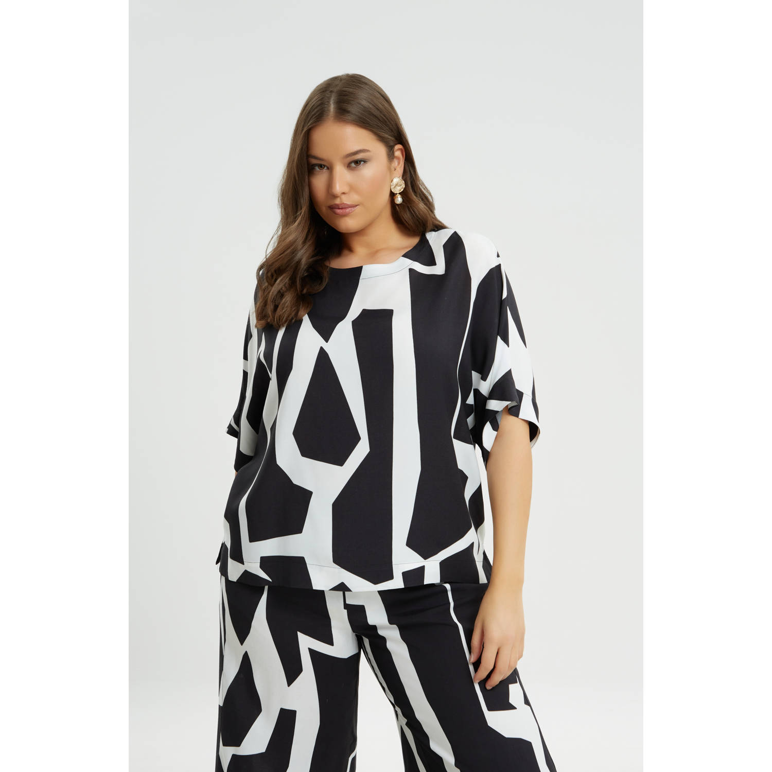 Mat Fashion blousetop zwart