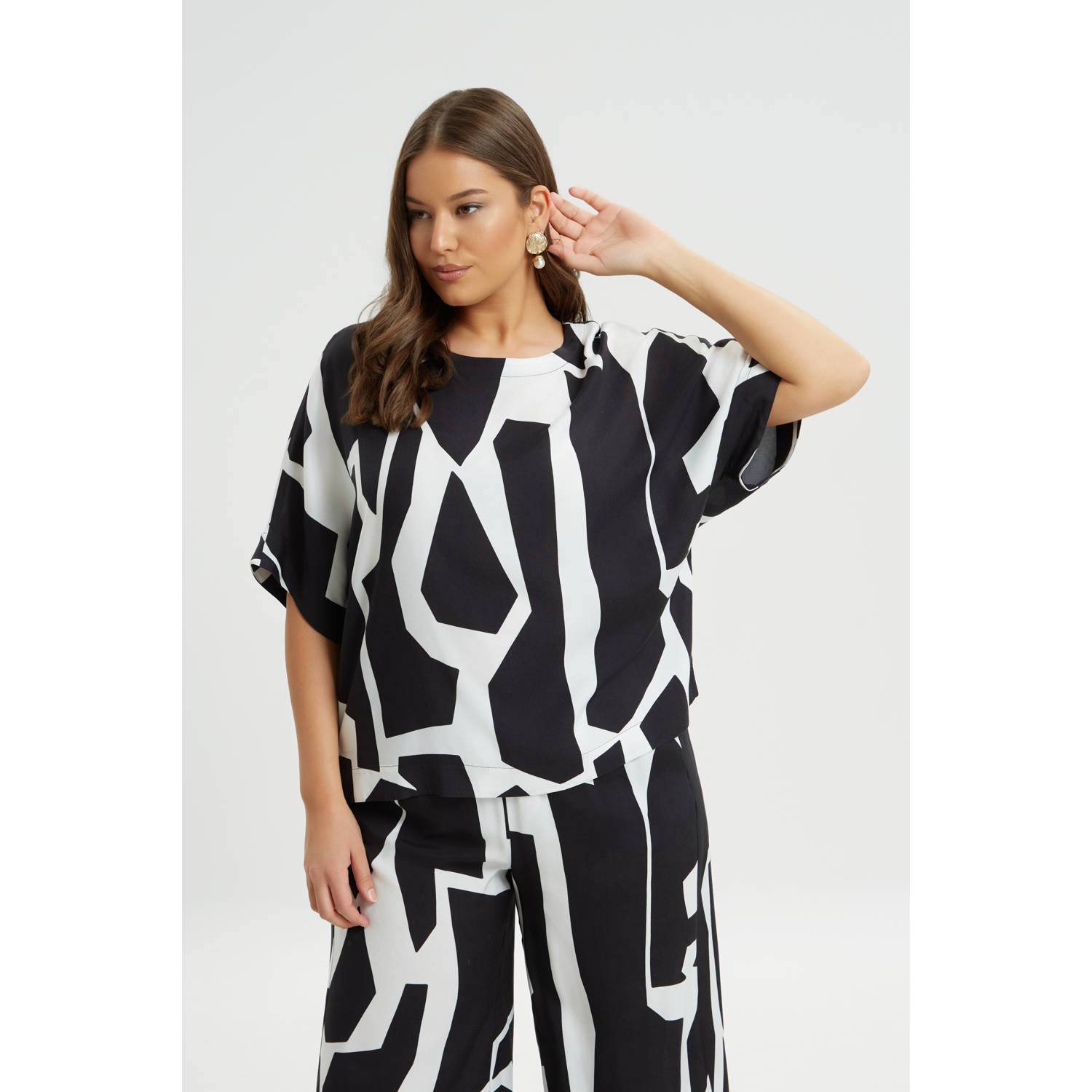 Mat Fashion blousetop zwart