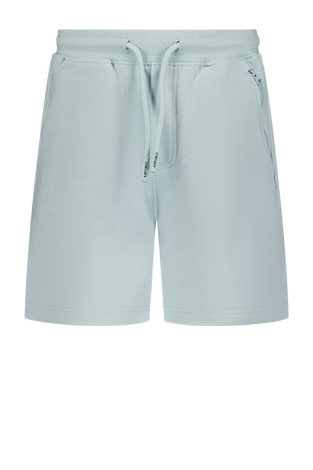 Lichtblauwe jongens Airforce regular sweatshort met elastische tailleband met koord en effen