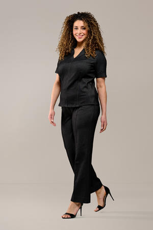 straight high waist broek zwart
