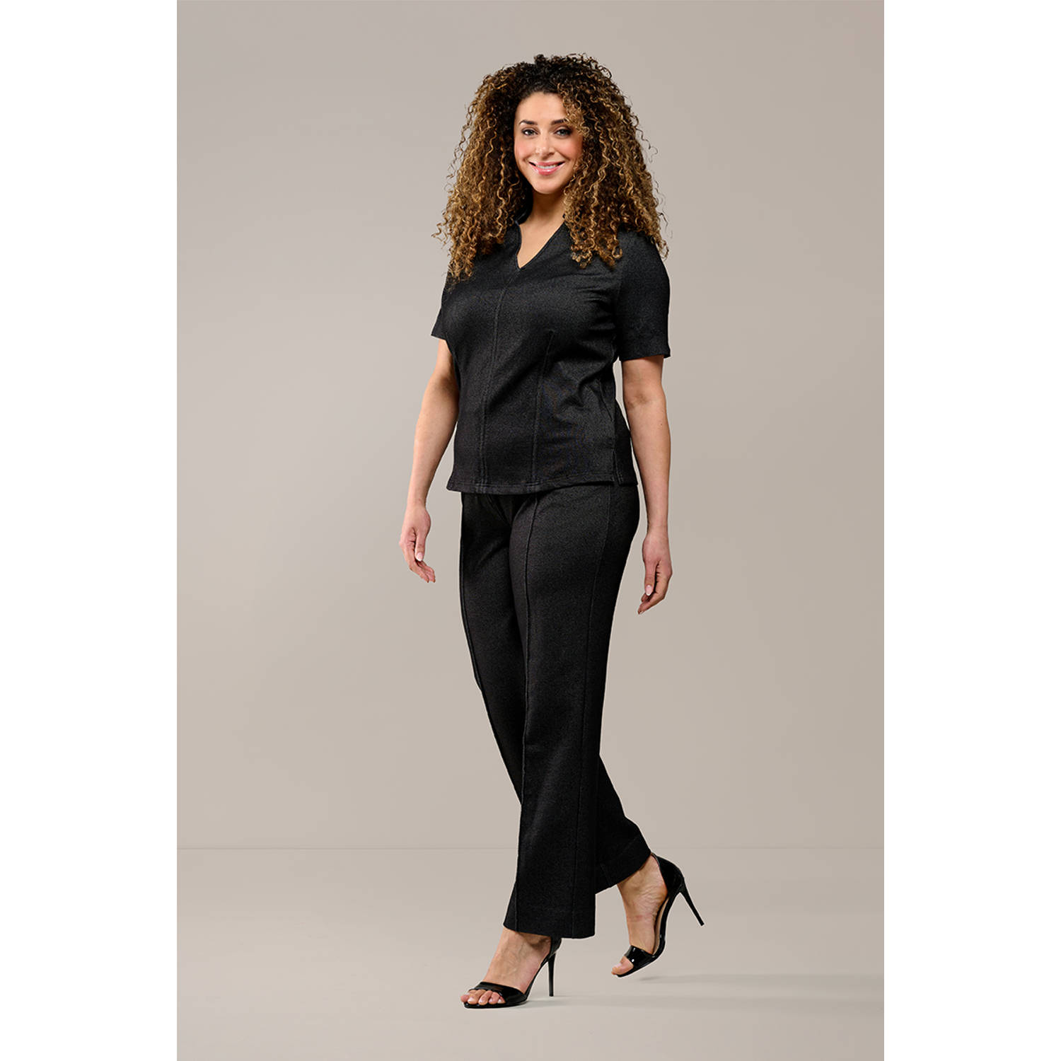 Mart Visser straight high waist broek zwart