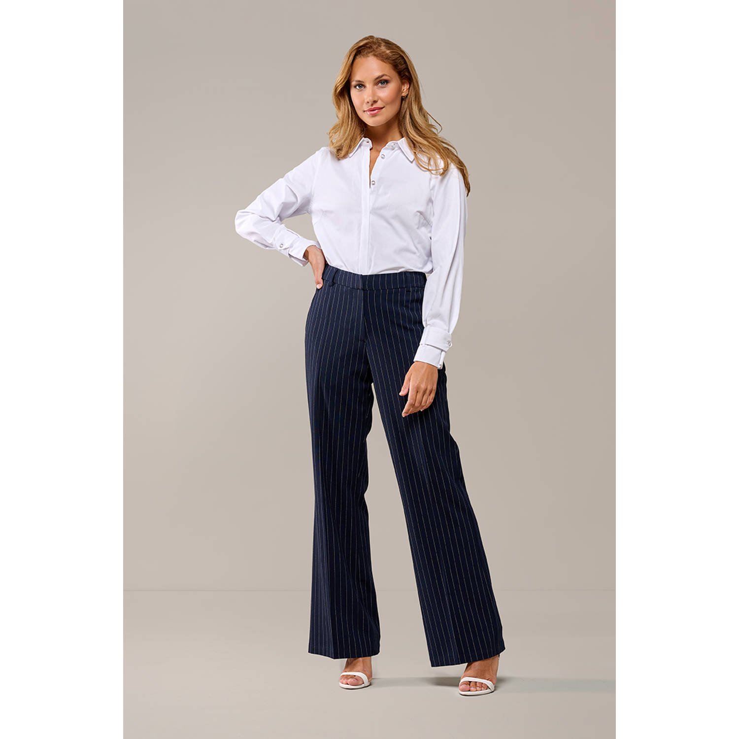 Mart Visser krijtstreep pantalon blauw