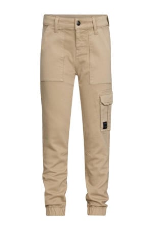 straight casual broek zand