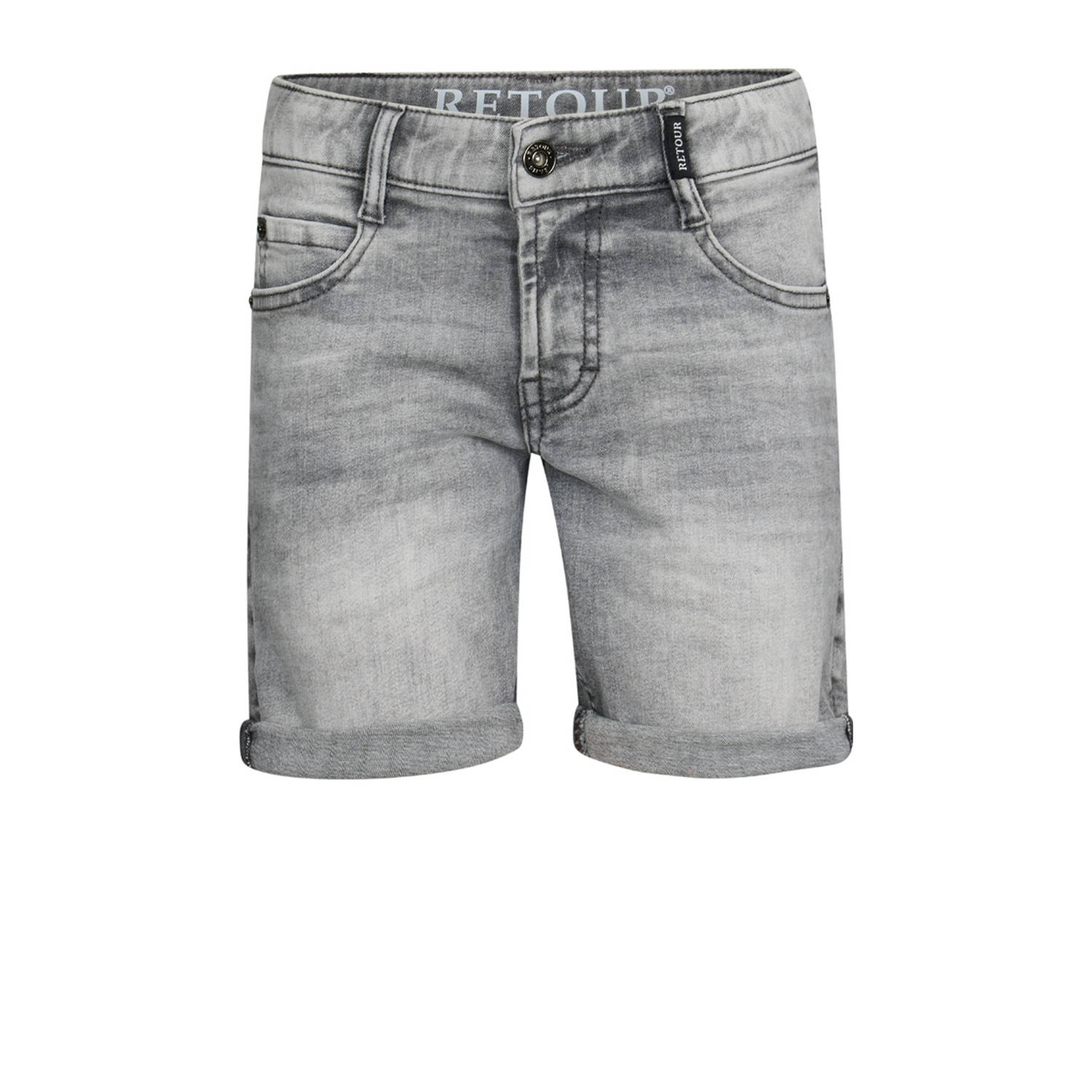 Retour Jeans regular denim short grey denim