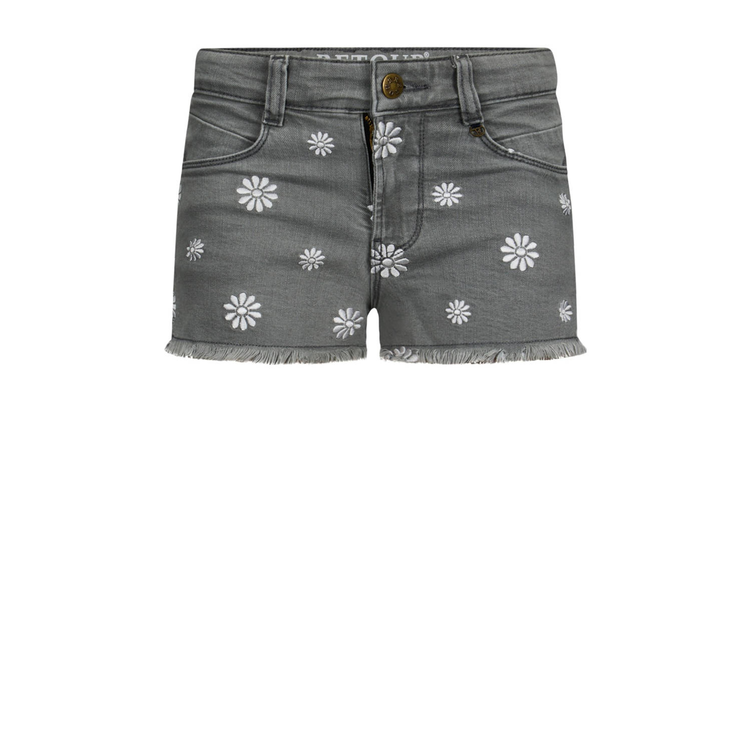 Retour Jeans regular denim short grey denim