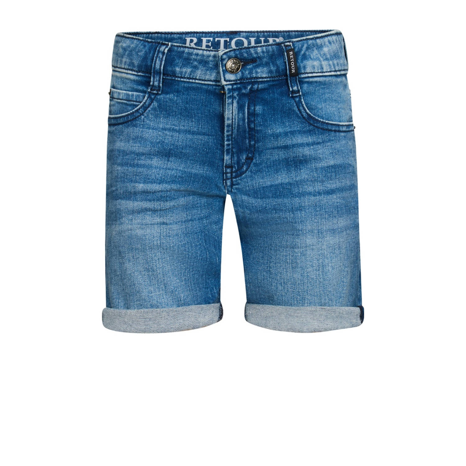 Retour Jeans regular denim short medium blue denim