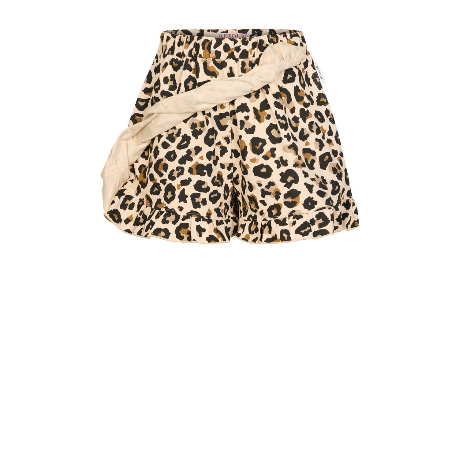 Retour Jeans skort met panterprint beige bruin