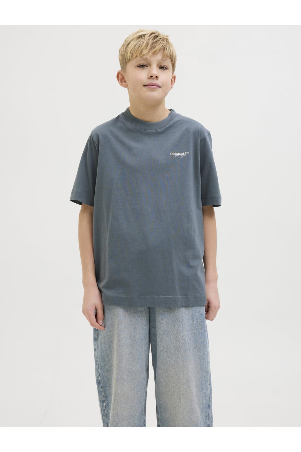 JACK & JONES JUNIOR T-shirt met backprint grijs