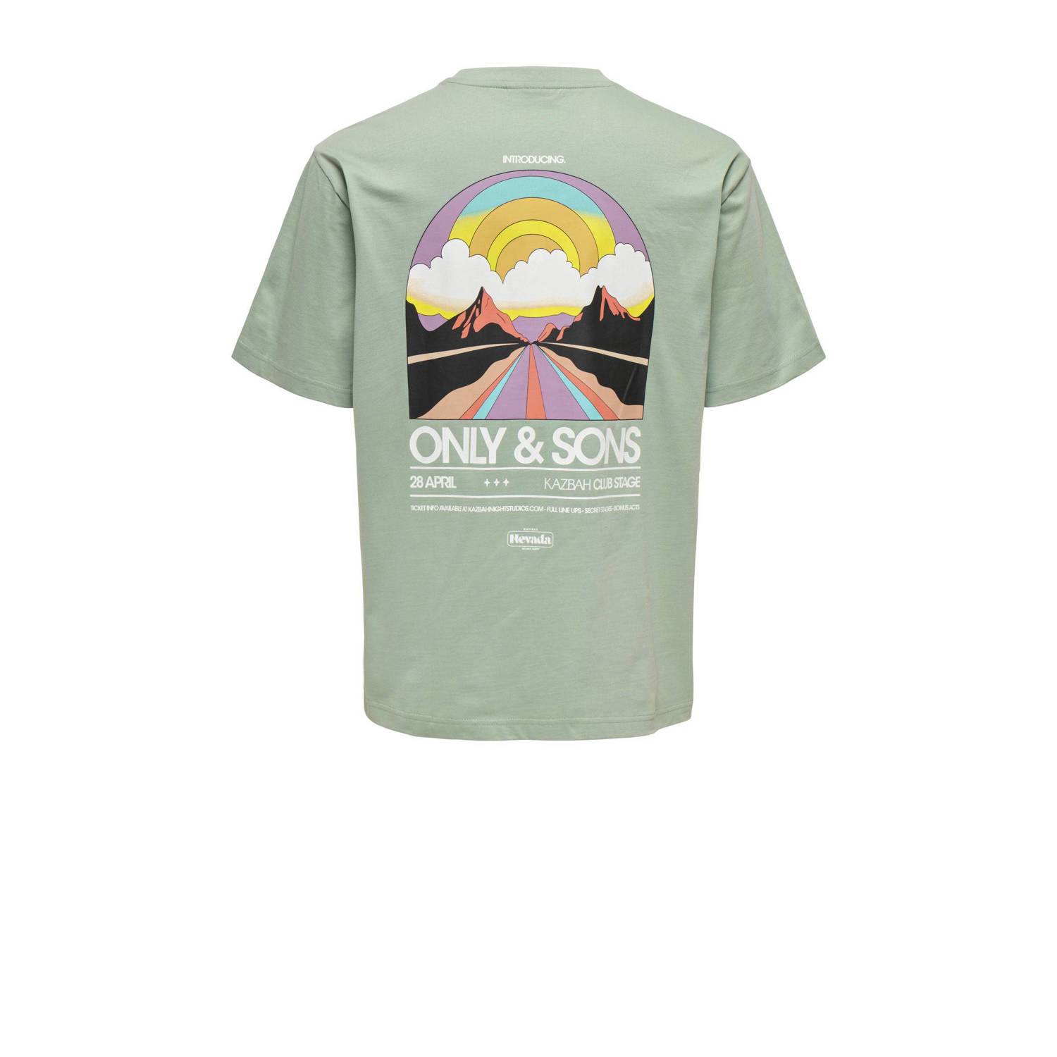 ONLY & SONS JUNIOR T-shirt groen