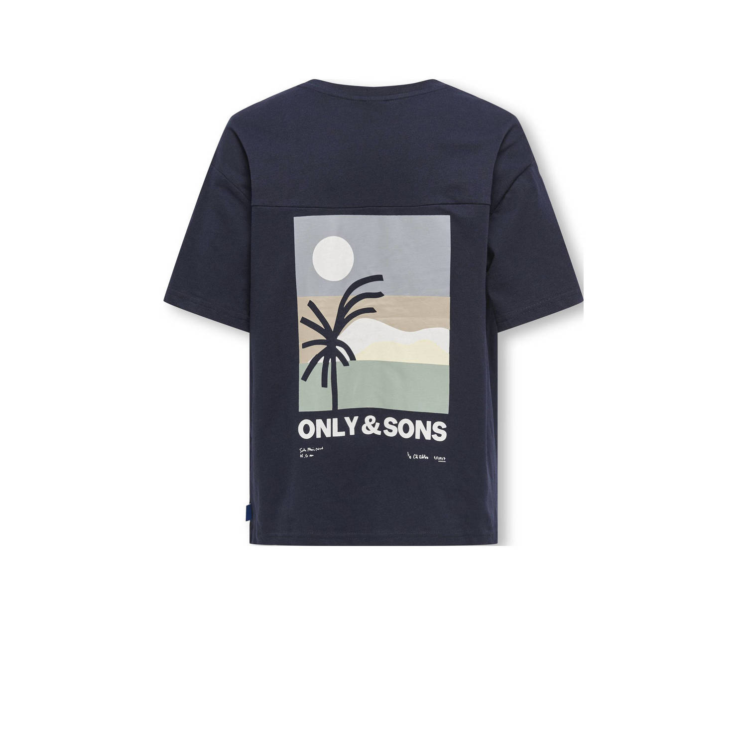 ONLY & SONS JUNIOR T-shirt donkerblauw