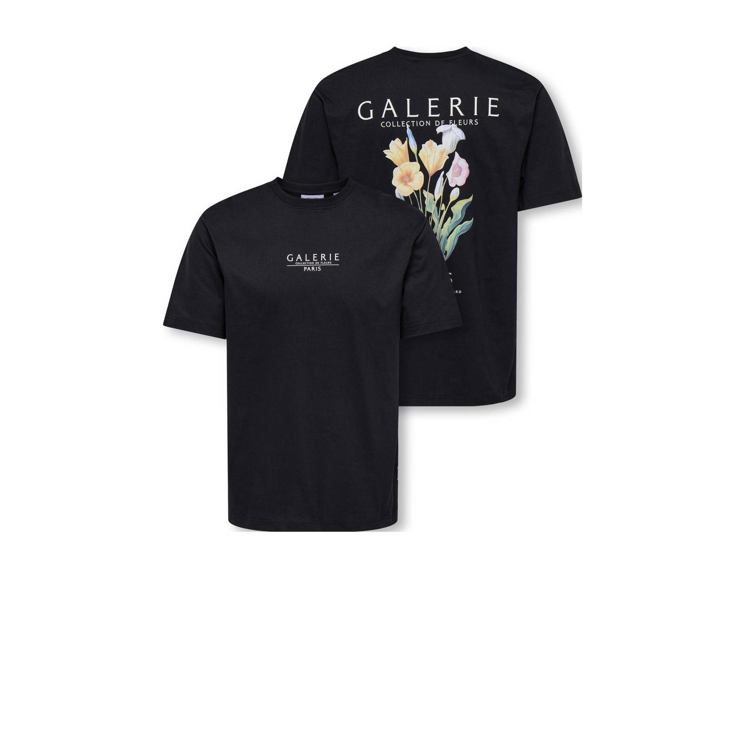 ONLY & SONS JUNIOR T-shirt zwart