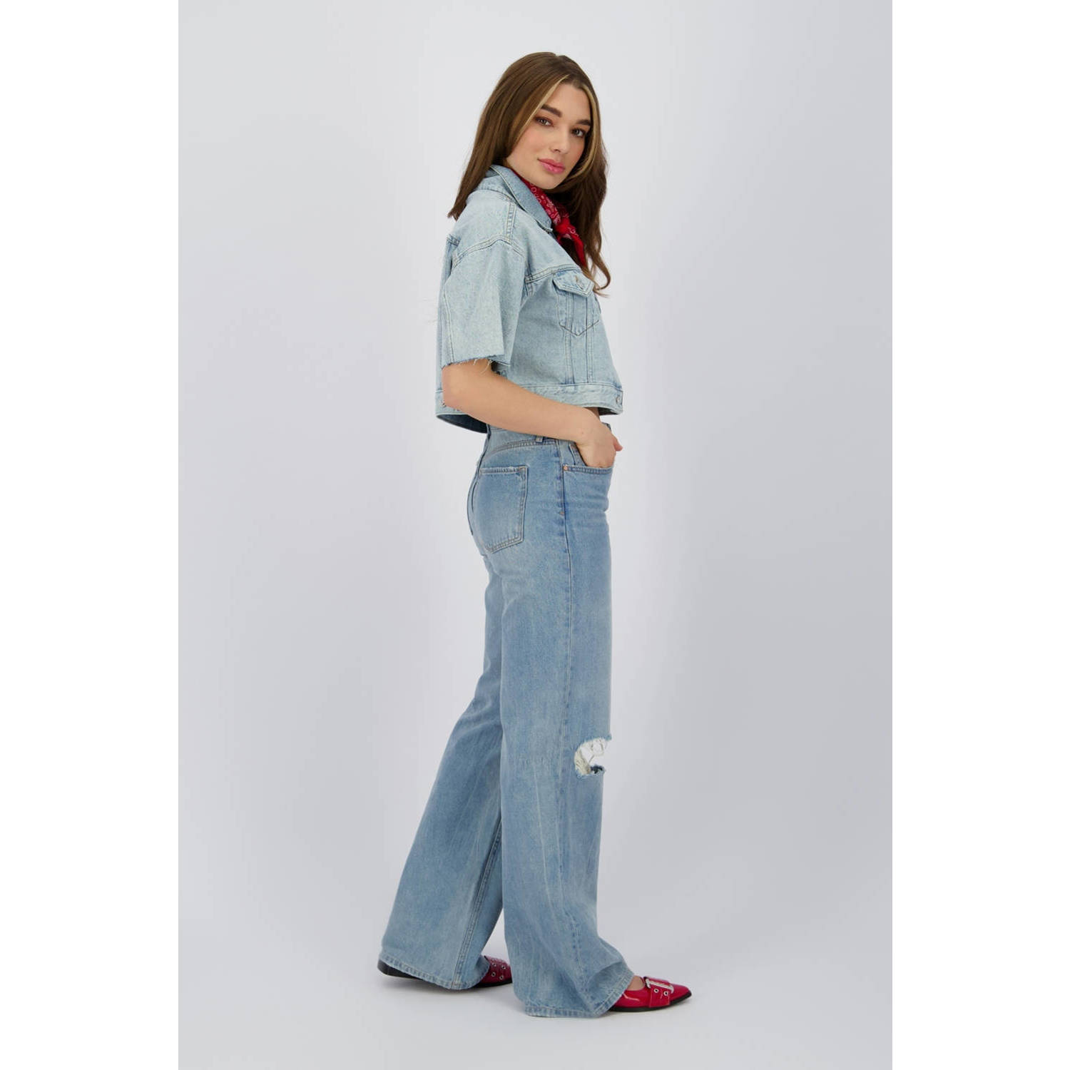 Raizzed blouse Clementine light blue denim