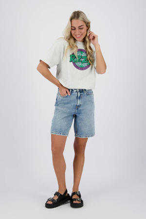 regular waist denim short Meadow medium blue denim