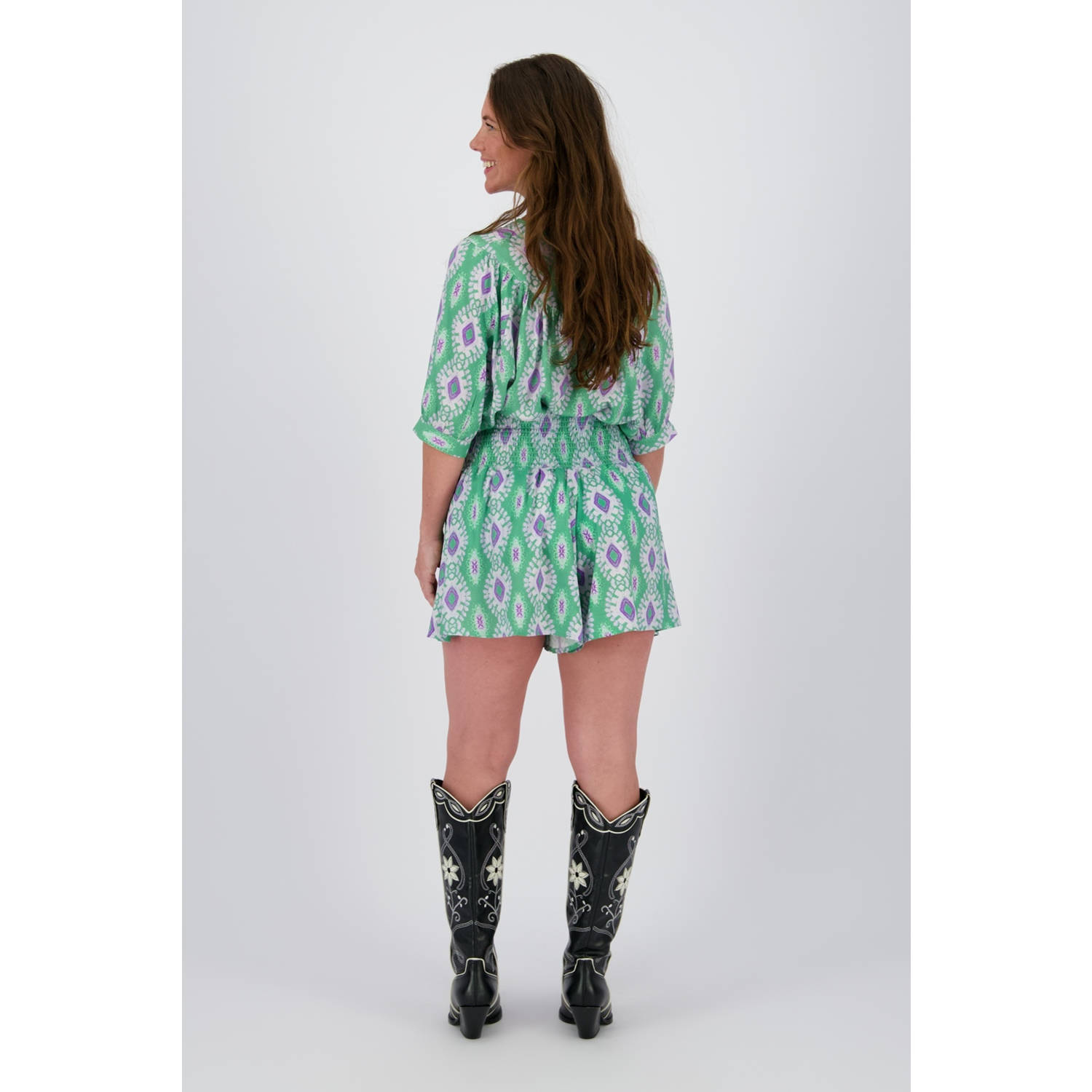 Raizzed blouse groen