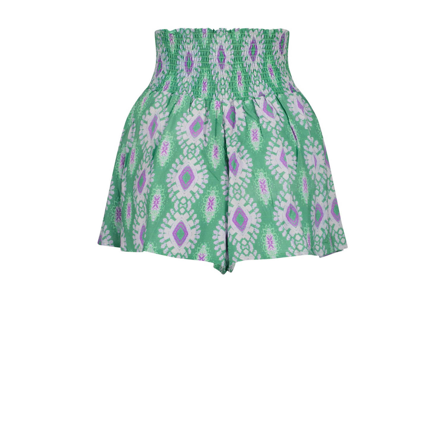 Raizzed wide leg high waist casual short groen