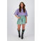 Raizzed wide leg high waist casual short groen