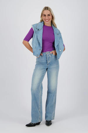 gilet light blue denim