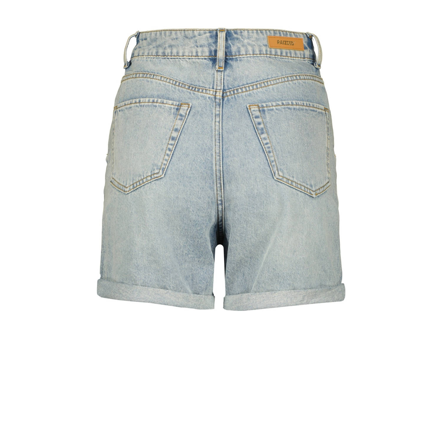 Raizzed straight high waist denim short light blue denim