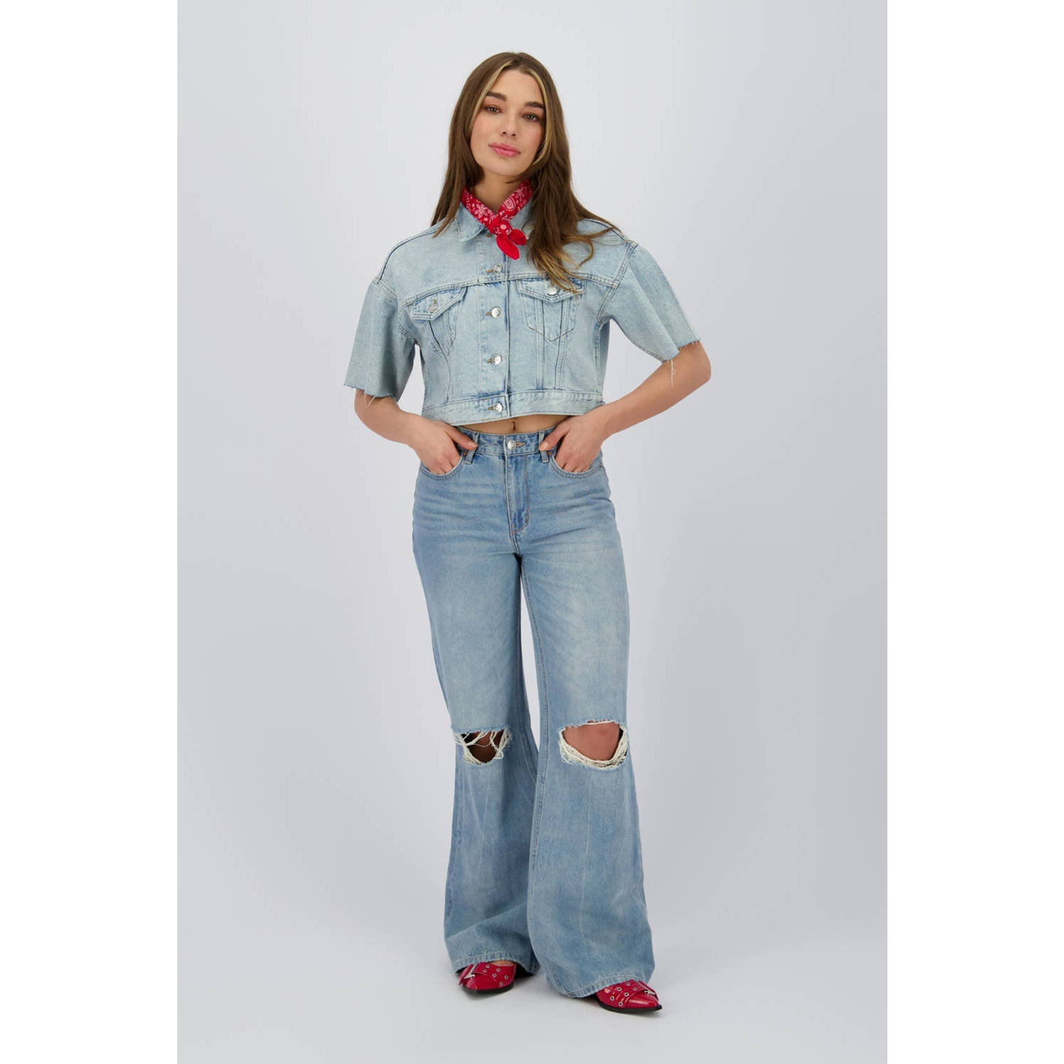 Raizzed regular waist wide leg jeans Sky Crafted light blue denim