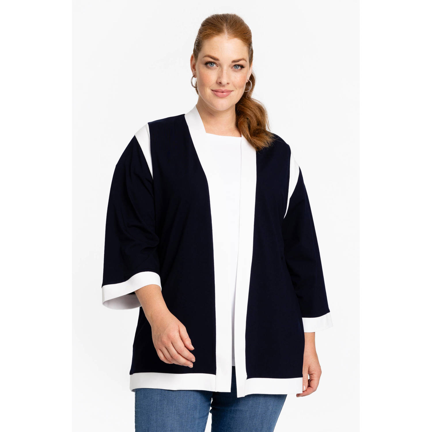YOEK gevoerd vest donkerblauw