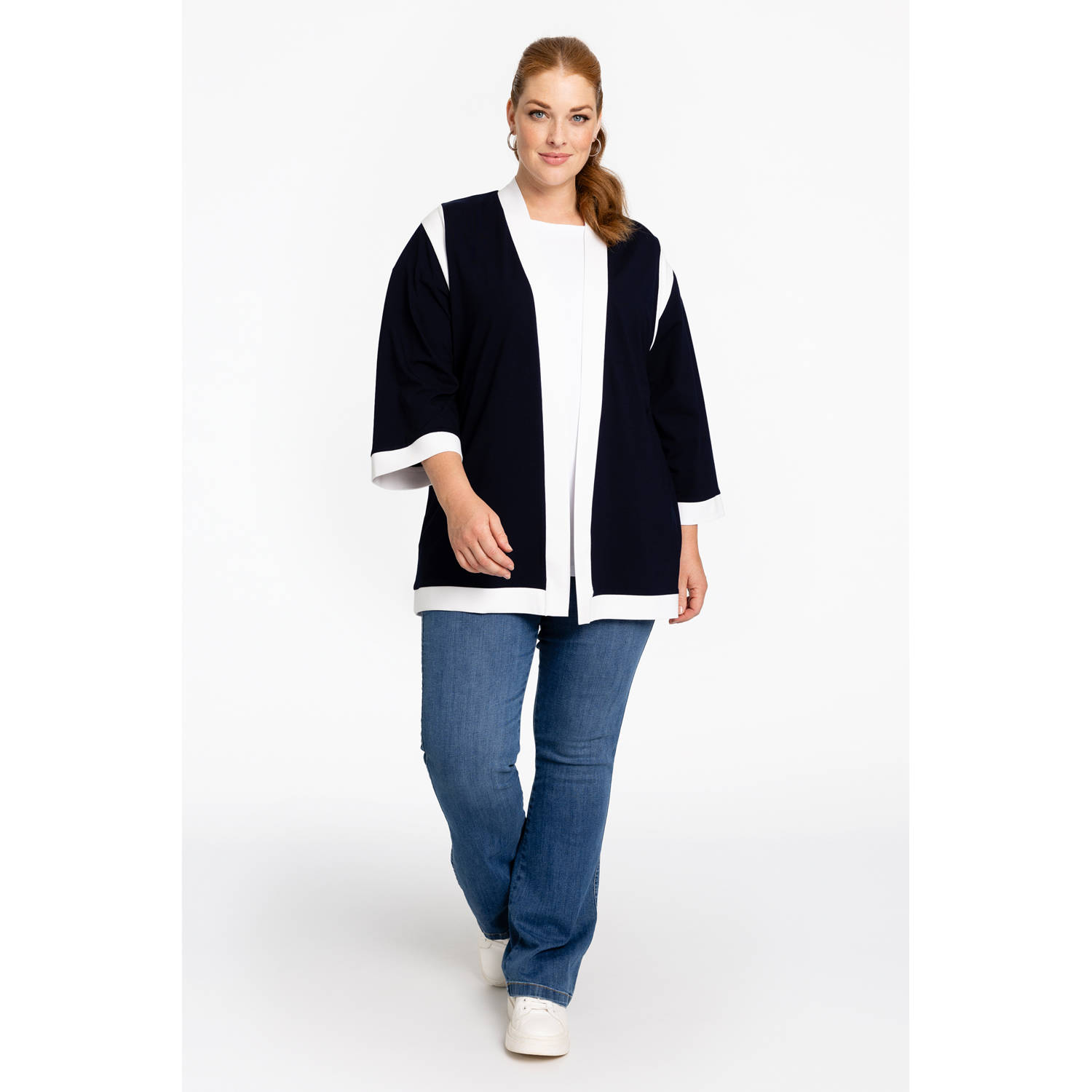 YOEK gevoerd vest donkerblauw